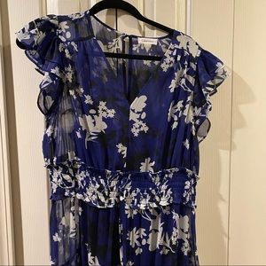 NWOT Calvin Klein Blue and White Floral Maxi Dress